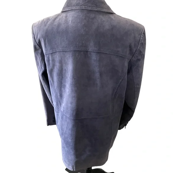 Women’s Leather Blue Button Down Jacket Size Large…Discontinued! - Picture 3 of 13